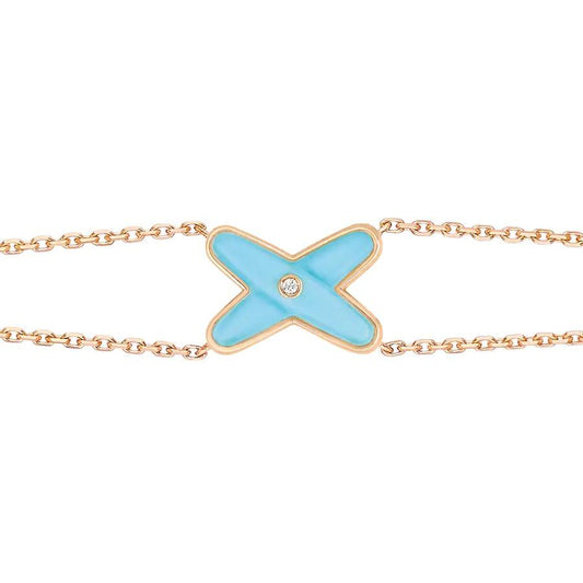 [OrnoraJewelry]JEUX BRACELET TURQUOISE PINK GOLD 1 DIAMOND
