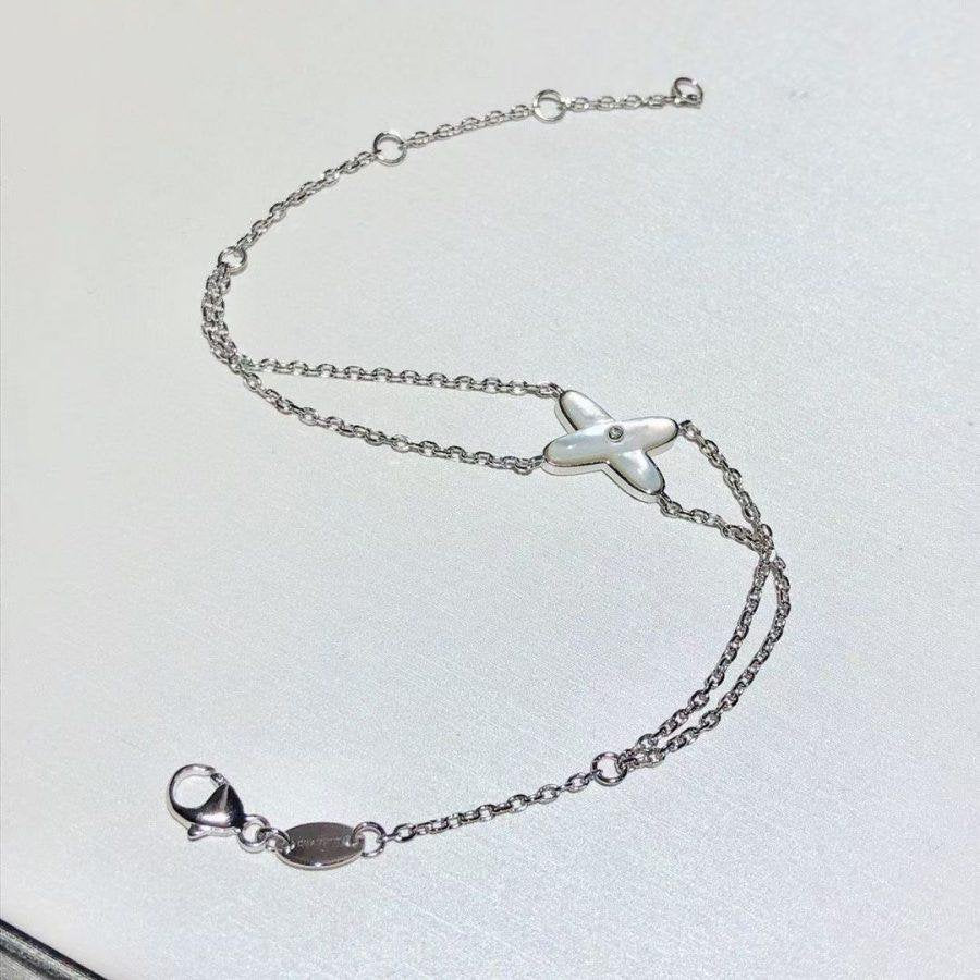 [OrnoraJewelry]JEUX BRACELET WHITE MOP SILVER 1 DIAMOND