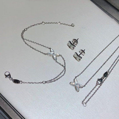 [OrnoraJewelry]JEUX BRACELET WHITE MOP SILVER 1 DIAMOND