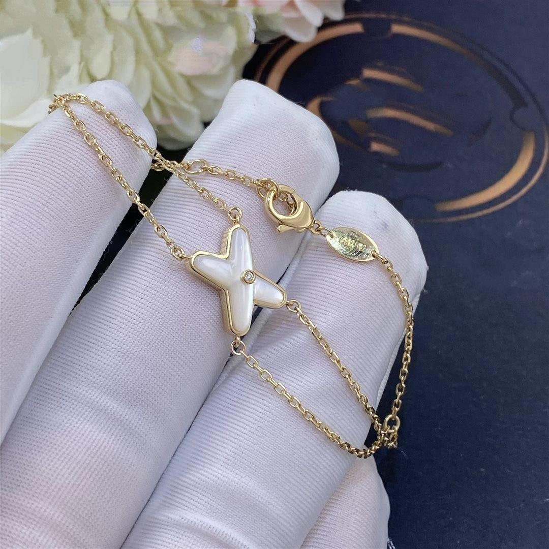[OrnoraJewelry]JEUX BRACELET WHITE MOP GOLD 1 DIAMOND