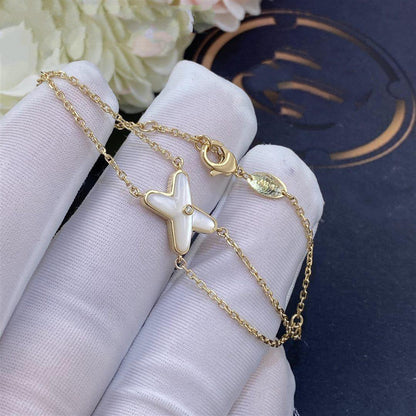 [OrnoraJewelry]JEUX BRACELET WHITE MOP GOLD 1 DIAMOND