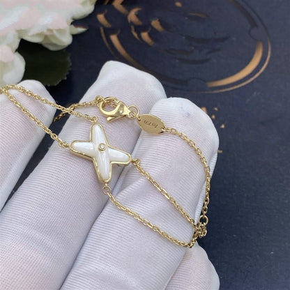 [OrnoraJewelry]JEUX BRACELET WHITE MOP GOLD 1 DIAMOND