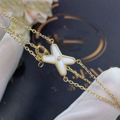 [OrnoraJewelry]JEUX BRACELET WHITE MOP GOLD 1 DIAMOND