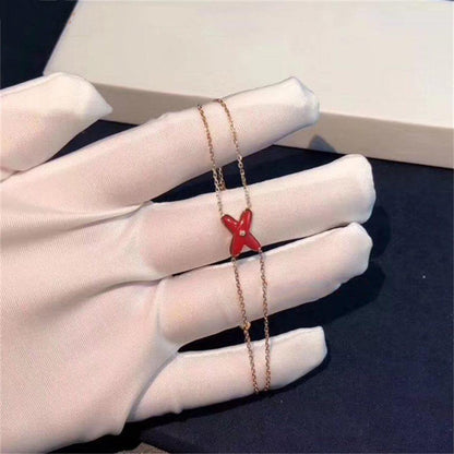 [OrnoraJewelry]JEUX BRACELET CARNELIAN PINK GOLD 1 DIAMOND