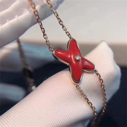 [OrnoraJewelry]JEUX BRACELET CARNELIAN PINK GOLD 1 DIAMOND