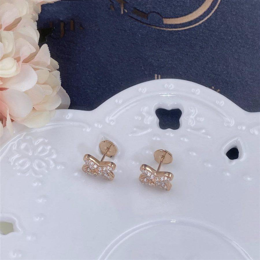 [OrnoraJewelry]JEUX DE PINK GOLD DIAMOND EARRINGS