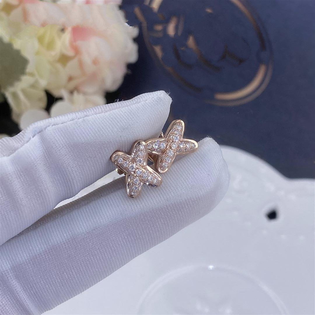 [OrnoraJewelry]JEUX DE PINK GOLD DIAMOND EARRINGS