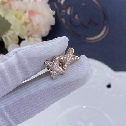 [OrnoraJewelry]JEUX DE PINK GOLD DIAMOND EARRINGS