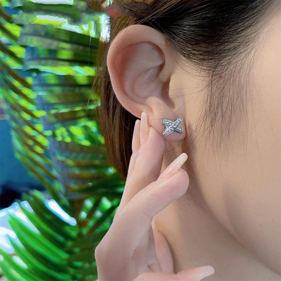 [OrnoraJewelry]JEUX DE SILVER DIAMOND EARRINGS