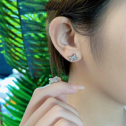 [OrnoraJewelry]JEUX DE SILVER DIAMOND EARRINGS