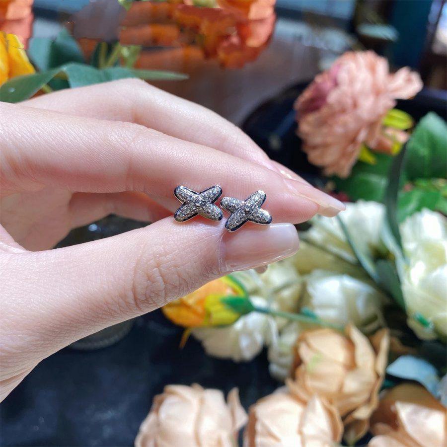 [OrnoraJewelry]JEUX DE SILVER DIAMOND EARRINGS