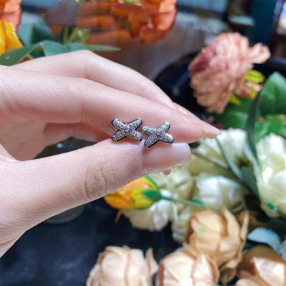 [OrnoraJewelry]JEUX DE SILVER DIAMOND EARRINGS