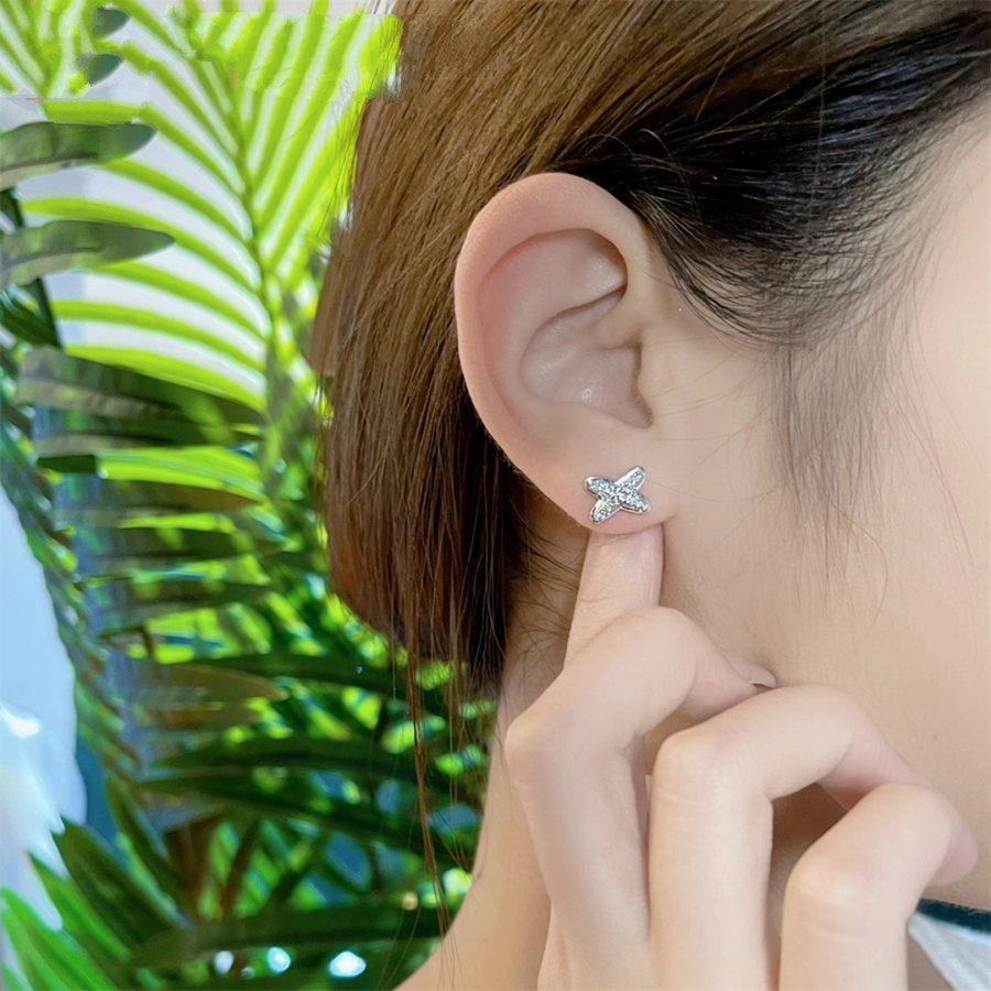 [OrnoraJewelry]JEUX DE SILVER DIAMOND EARRINGS
