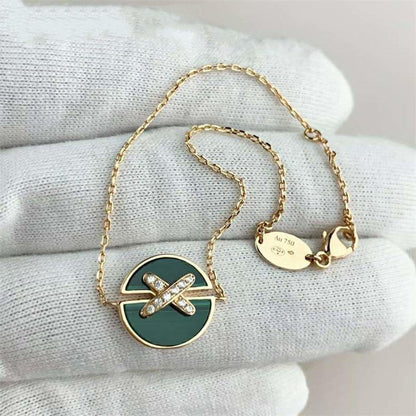 [OrnoraJewelry]JEUX DE BRACELET MALACHITE PINK GOLD DIAMONDS