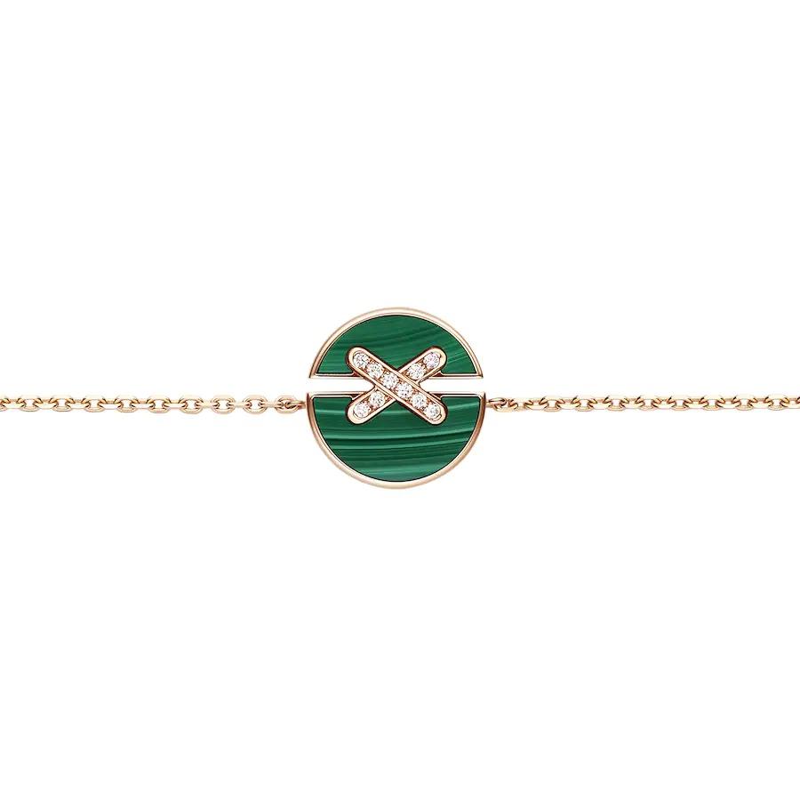 [OrnoraJewelry]JEUX DE BRACELET MALACHITE PINK GOLD DIAMONDS
