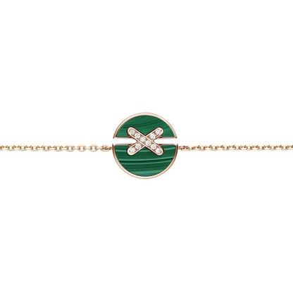 [OrnoraJewelry]JEUX DE BRACELET MALACHITE PINK GOLD DIAMONDS