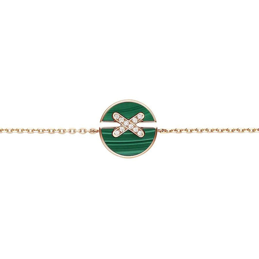 [OrnoraJewelry]JEUX DE BRACELET MALACHITE PINK GOLD DIAMONDS