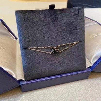 [OrnoraJewelry]JEUX BRACELET ONYX PINK GOLD 1 DIAMOND