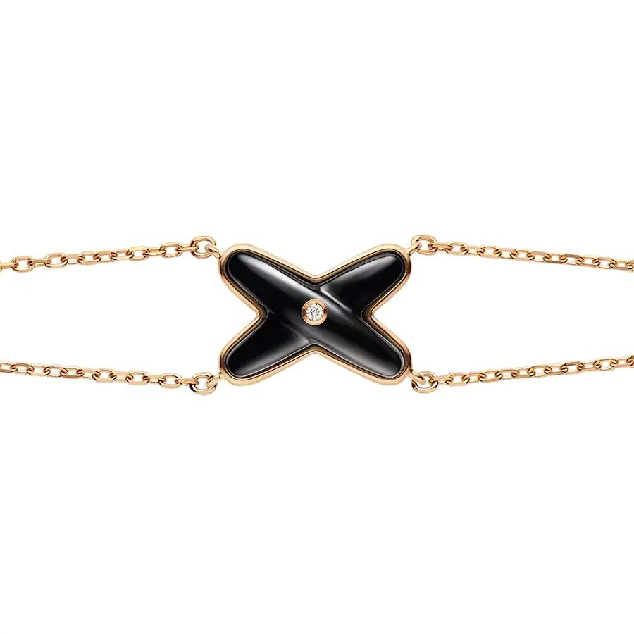 [OrnoraJewelry]JEUX BRACELET ONYX PINK GOLD 1 DIAMOND