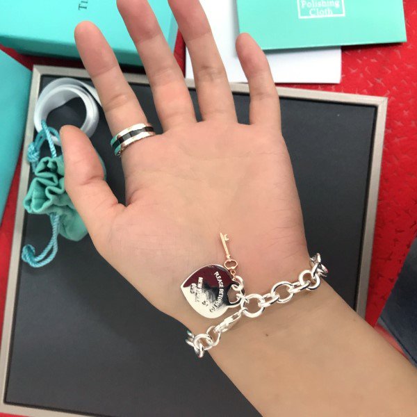 [Ornora Jewelry]KEY HEART CARD CHUNKY INTERLOCKING BRACELET LENGTH