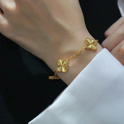 [OrnoraJewelry] CLOVER 5 MOTIF LASER BRACELET COLLECTION