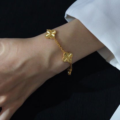 [OrnoraJewelry] CLOVER 5 MOTIF LASER BRACELET COLLECTION