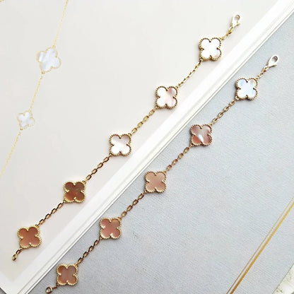 [OrnoraJewelry] CLOVER 5 MOTIFS  PINK MOP BRACELET COLLECTION