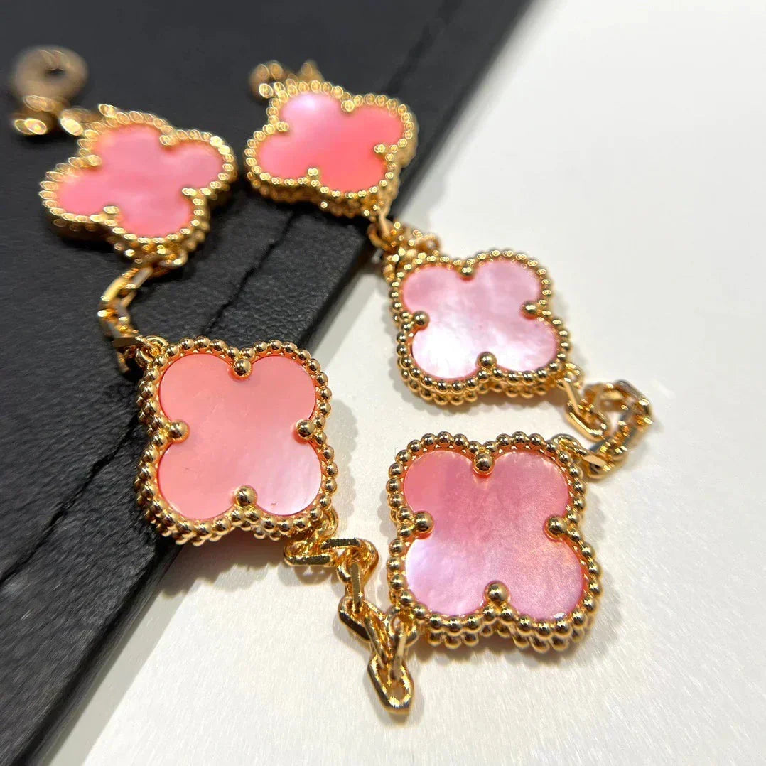 [OrnoraJewelry] CLOVER 5 MOTIFS  PINK MOP BRACELET COLLECTION