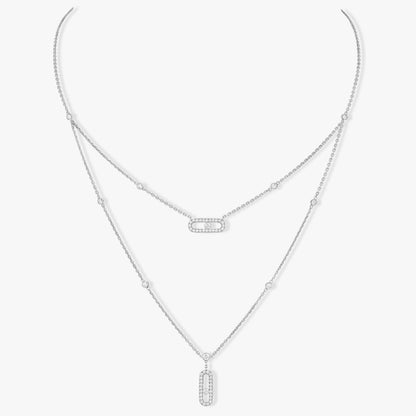 [OrnoraJewelry]MOVE 2 ROW DIAMOND NECKLACE