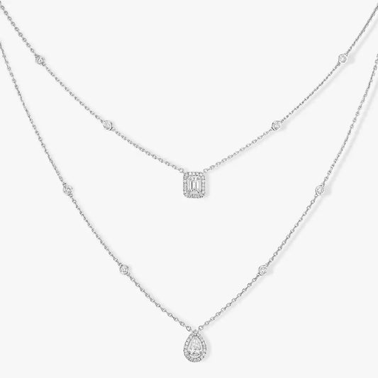 [OrnoraJewelry]Diamond Necklace My Twin 2 Rows