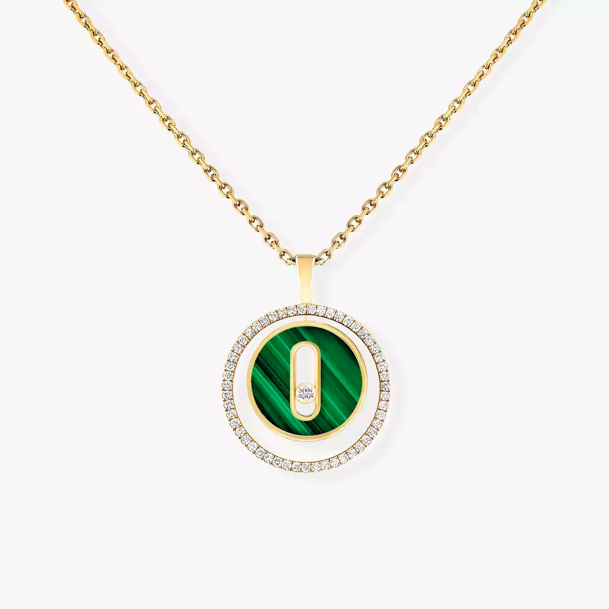 [OrnoraJewelry]Lucky Move Diamond Necklace in Rose Gold and White Mother-of-Pearl