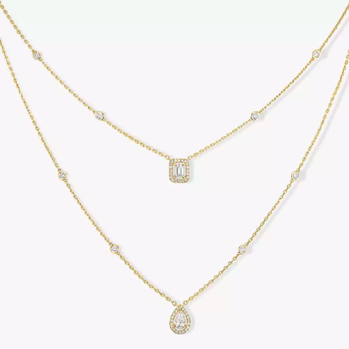 [OrnoraJewelry]Diamond Necklace My Twin 2 Rows