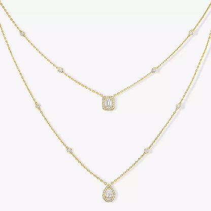 [OrnoraJewelry]Diamond Necklace My Twin 2 Rows