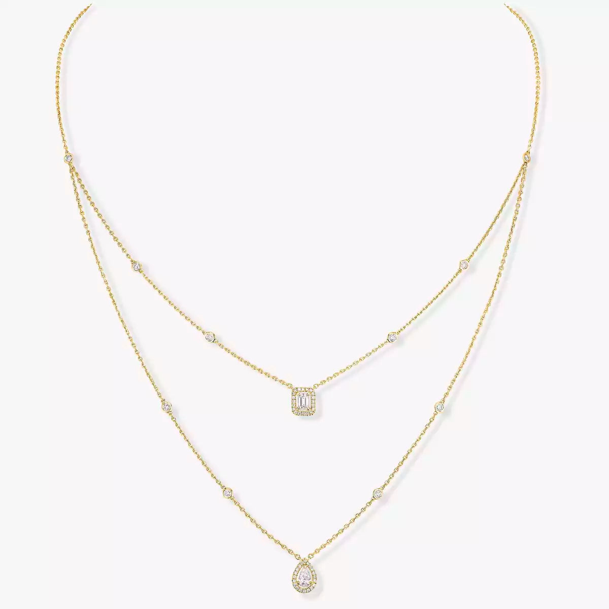 [OrnoraJewelry]Diamond Necklace My Twin 2 Rows