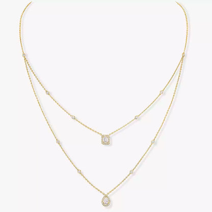 [OrnoraJewelry]Diamond Necklace My Twin 2 Rows