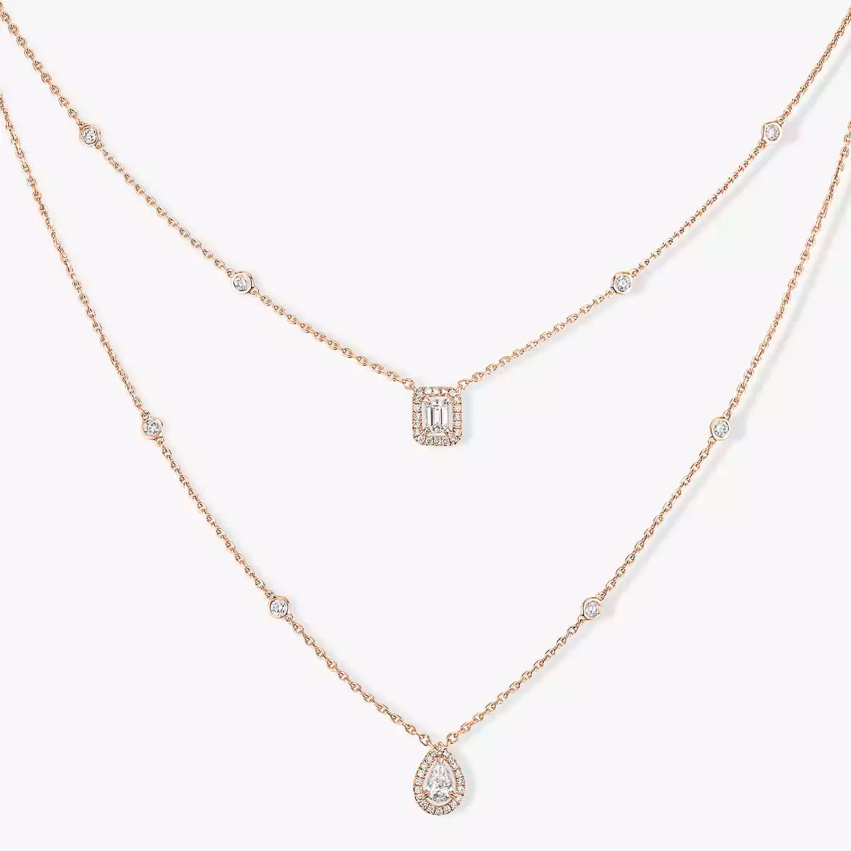 [OrnoraJewelry]Diamond Necklace My Twin 2 Rows
