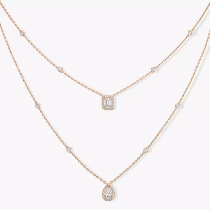[OrnoraJewelry]Diamond Necklace My Twin 2 Rows