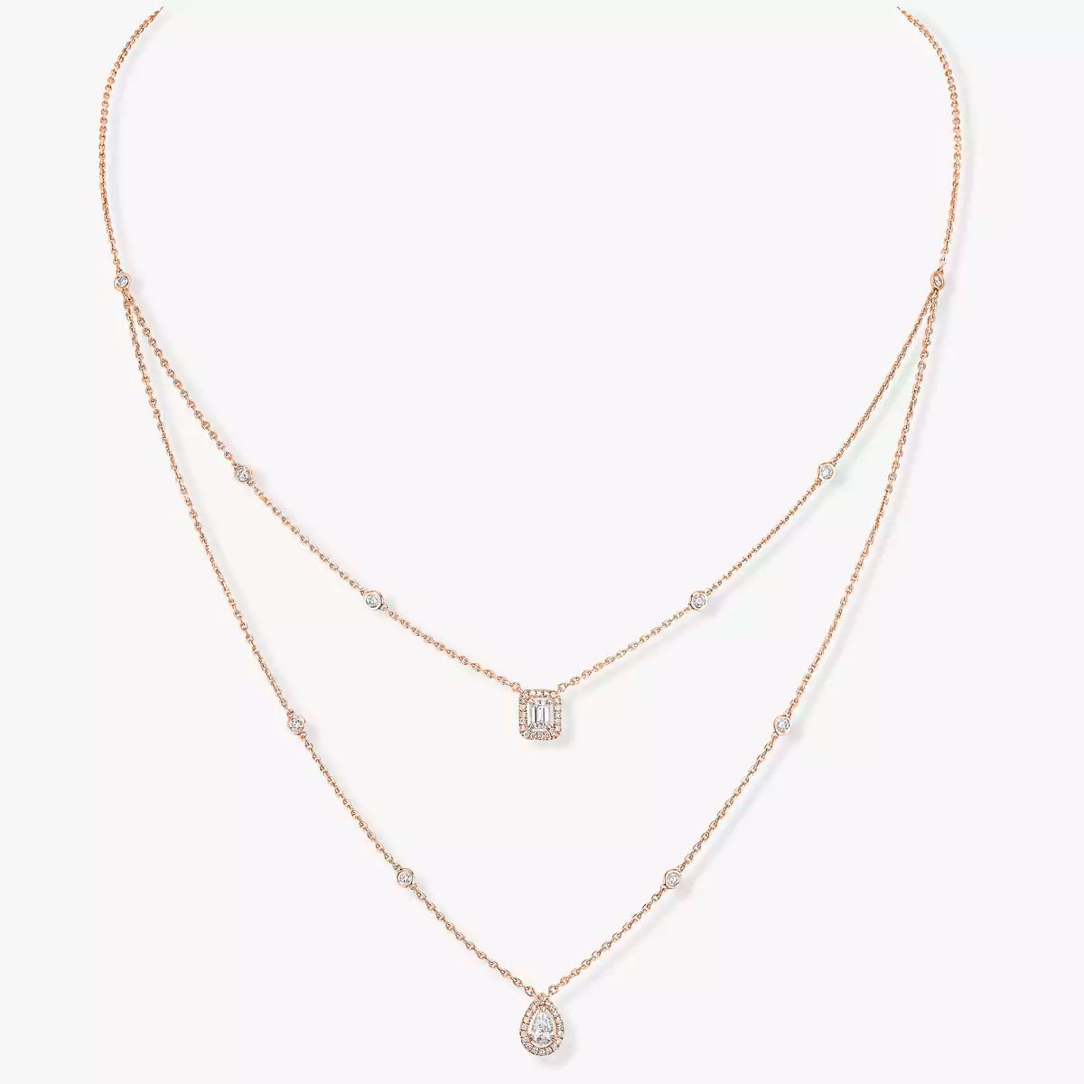 [OrnoraJewelry]Diamond Necklace My Twin 2 Rows