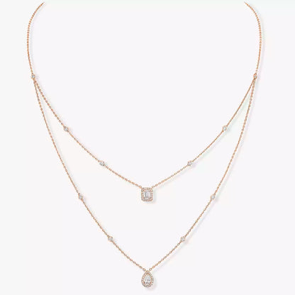 [OrnoraJewelry]Diamond Necklace My Twin 2 Rows