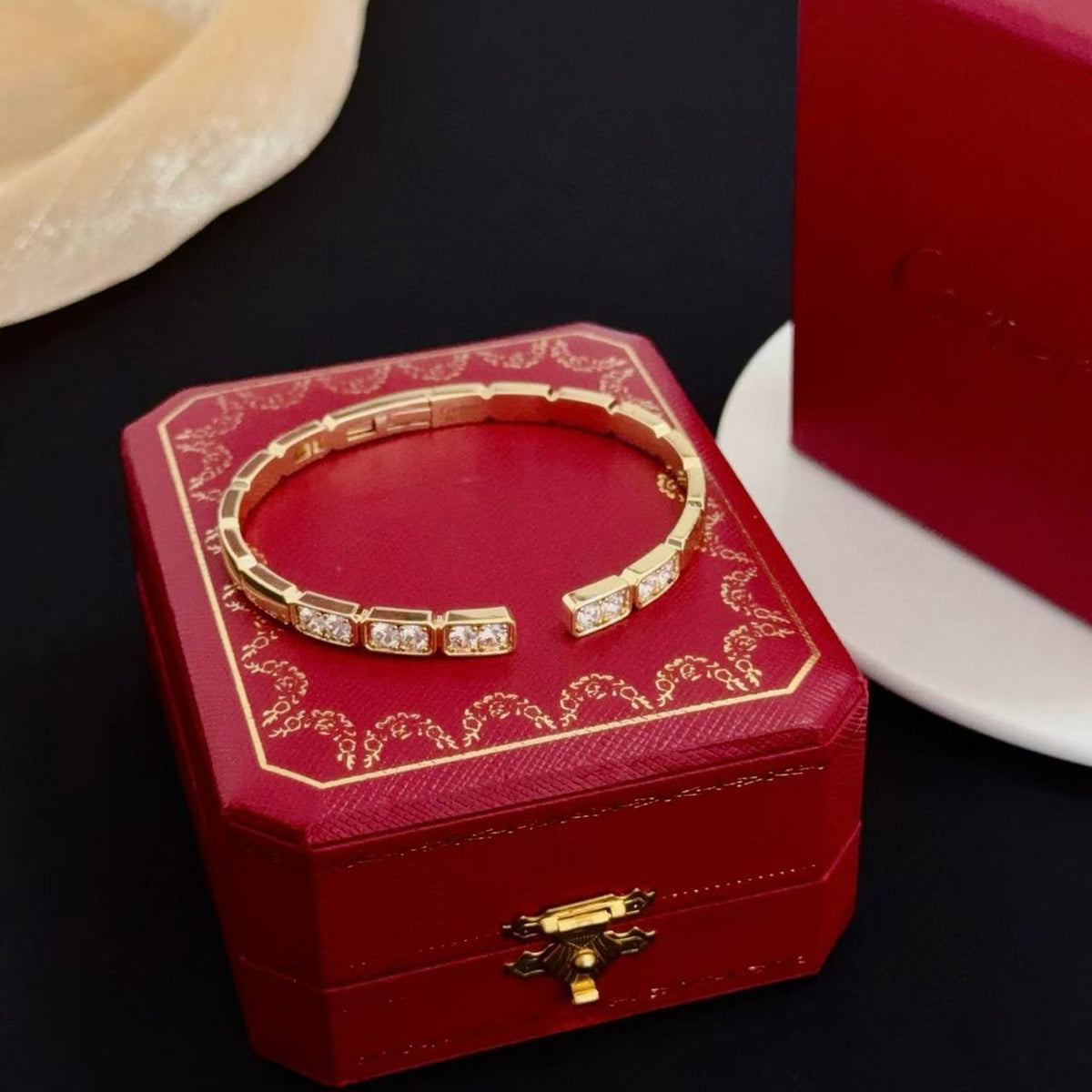 [OrnoraJewelry]LOVE DIAMOND OPEN  BRACELET