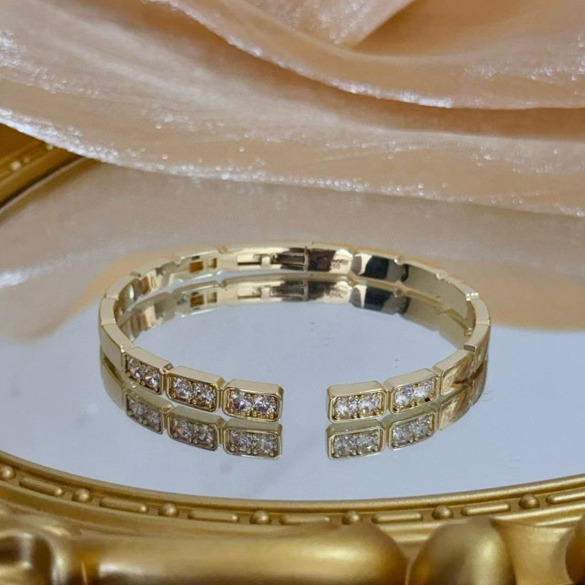 [OrnoraJewelry]LOVE DIAMOND OPEN  BRACELET