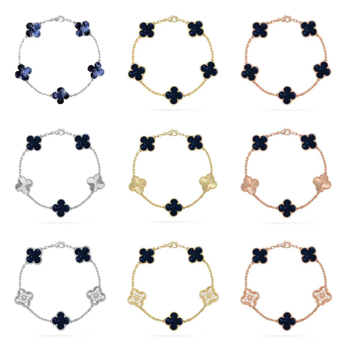 [OrnoraJewelry]CLOVER 5 MOTIF PIETERSITE BRACELET COLLECTION