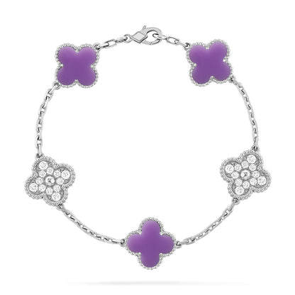 [OrnoraJewelry]CLOVER 5 MOTIF LIGHT PURPLE BRACELET COLLECTION