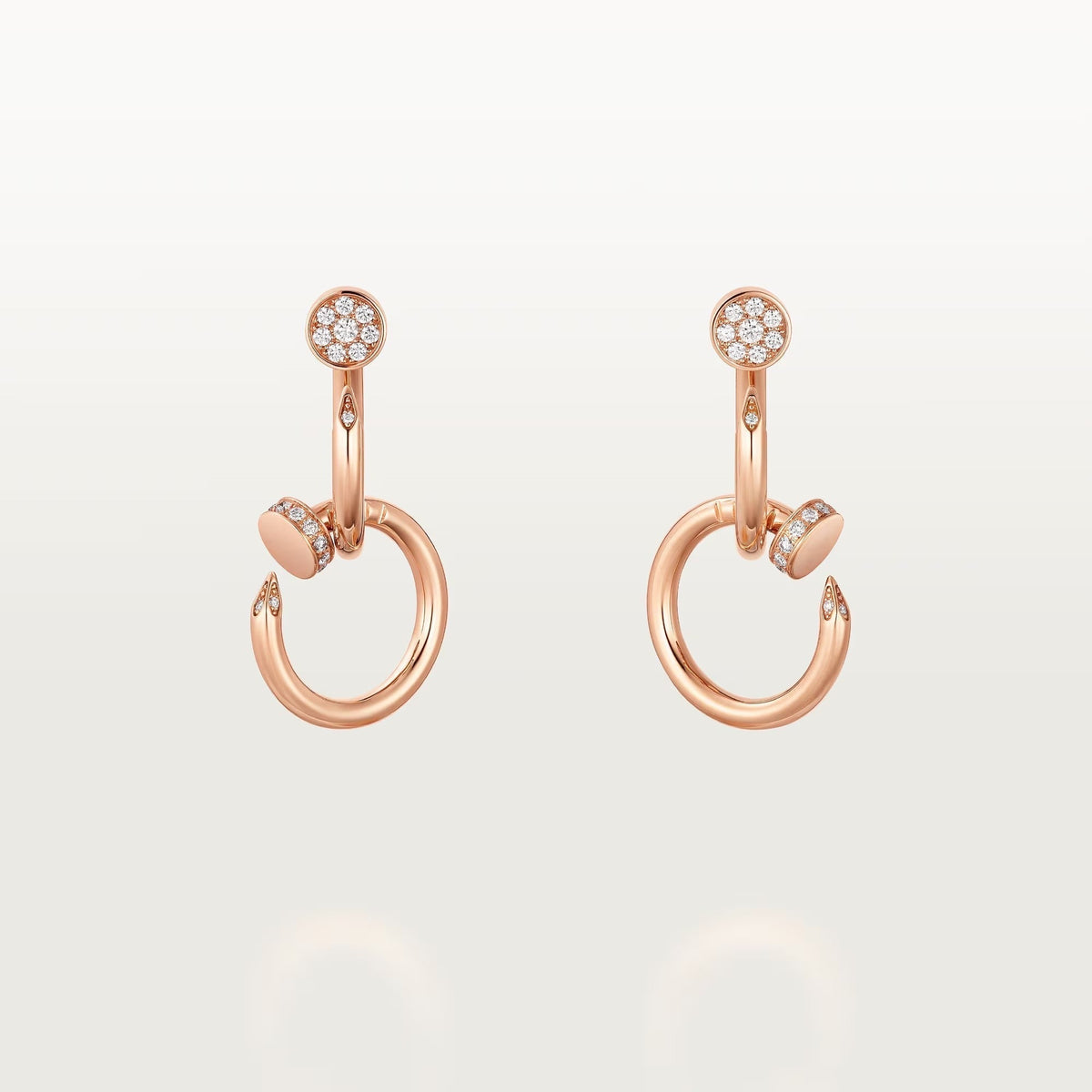 [OrnoraJewelry]JUSTE HALF DIAMOND DOUBLE EARRINGS