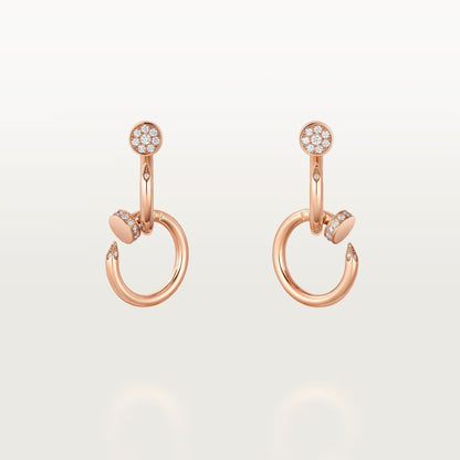 [OrnoraJewelry]JUSTE HALF DIAMOND DOUBLE EARRINGS