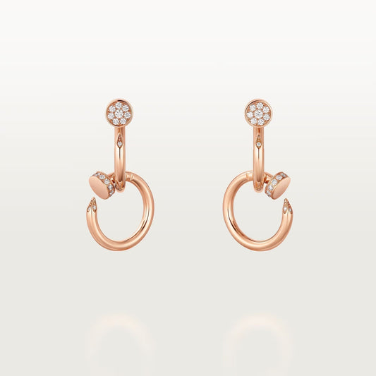 [OrnoraJewelry]JUSTE HALF DIAMOND DOUBLE EARRINGS