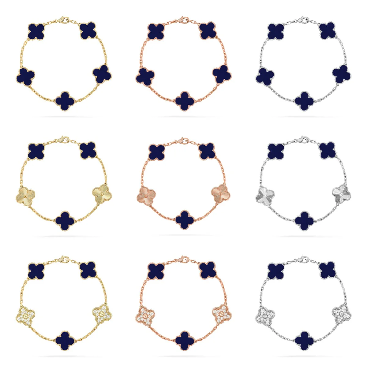 [OrnoraJewelry]CLOVER 5 MOTIF LAPIS LAZULI BRACELET COLLECTION