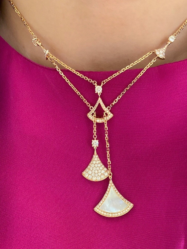 [OrnoraJewelry]BVLGARI Divas’ Dream Multi-Fan Tassel Necklace