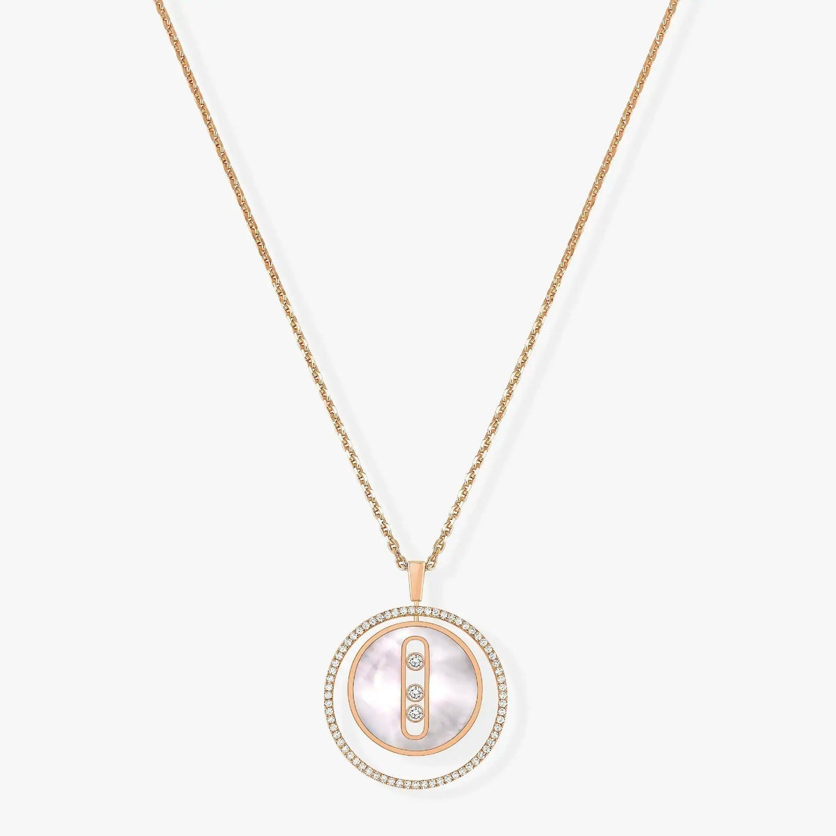 [OrnoraJewelry]LUCKY MOVE MM NACRE BLANCHE DIAMOND NECKLACE