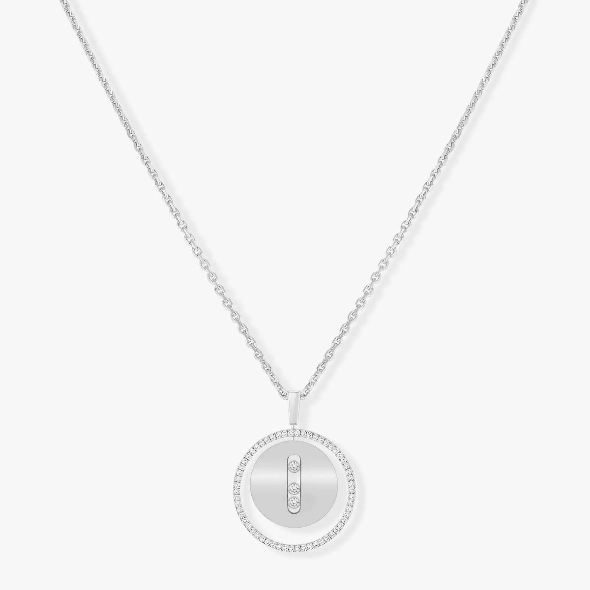 [OrnoraJewelry]LUCKY MOVE MM SILVER DIAMOND NECKLACE